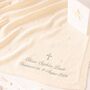 Toffee Moon White Pointelle Christening Baby Blanket, thumbnail 3 of 12