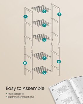 Five Tier Bamboo Storage Shelf Unit, 6 of 7