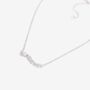 Nami 925 Sterling Silver Plated Cz Stone Wave Necklace, thumbnail 6 of 6