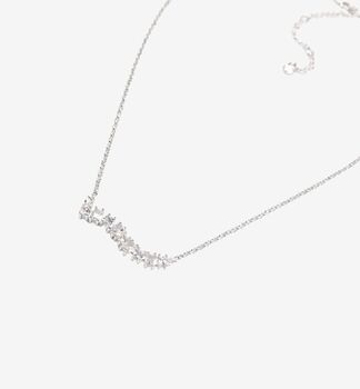 Nami 925 Sterling Silver Plated Cz Stone Wave Necklace, 6 of 6