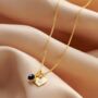 Sapphire Birthstone 45th Wedding Anniversary Necklace In Gold Vermeil, thumbnail 5 of 6