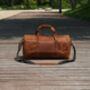 Stitched Detail Genuine Leather Holdall Vintage Look, thumbnail 8 of 9
