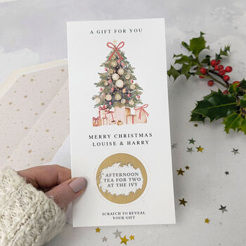 Christmas Tree Personalised Scratch Gift Card, 6 of 9