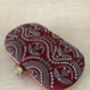 Red Handcrafted Oval Clutch Bag, thumbnail 2 of 4