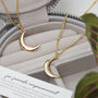 Crescent Moon Necklace In 18ct Gold Vermeil Plate, thumbnail 2 of 4