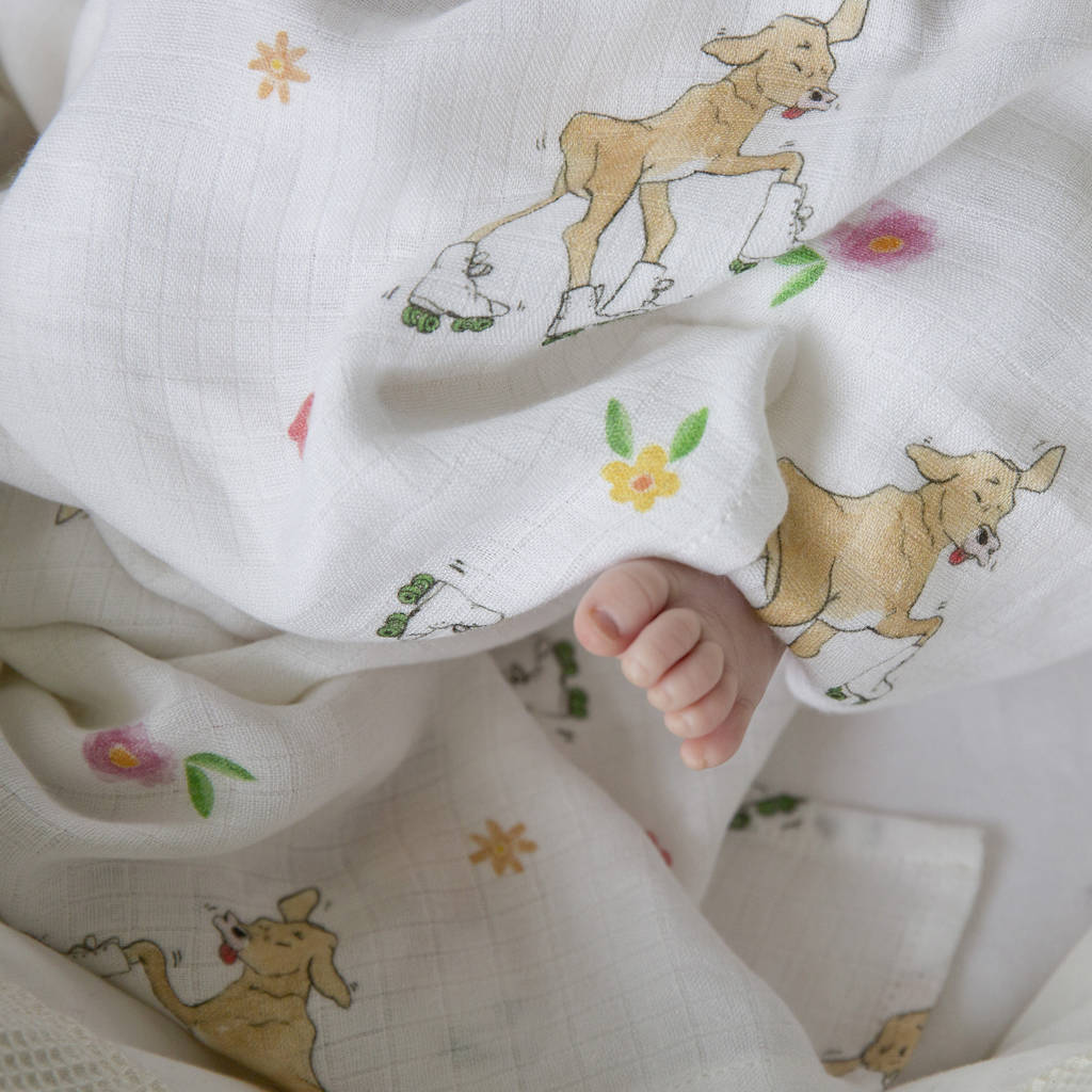 British Made Bamboo Muslin Baby Blanket