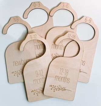 Baby Wooden Wardrobe Dividers Set Of Six, 3 of 4