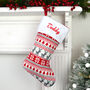 Personalised Red Knitted Scandinavian Style Stocking, thumbnail 1 of 3