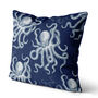 Blue And White Random Octopus Cushion, Multi Cols Avail, thumbnail 4 of 7