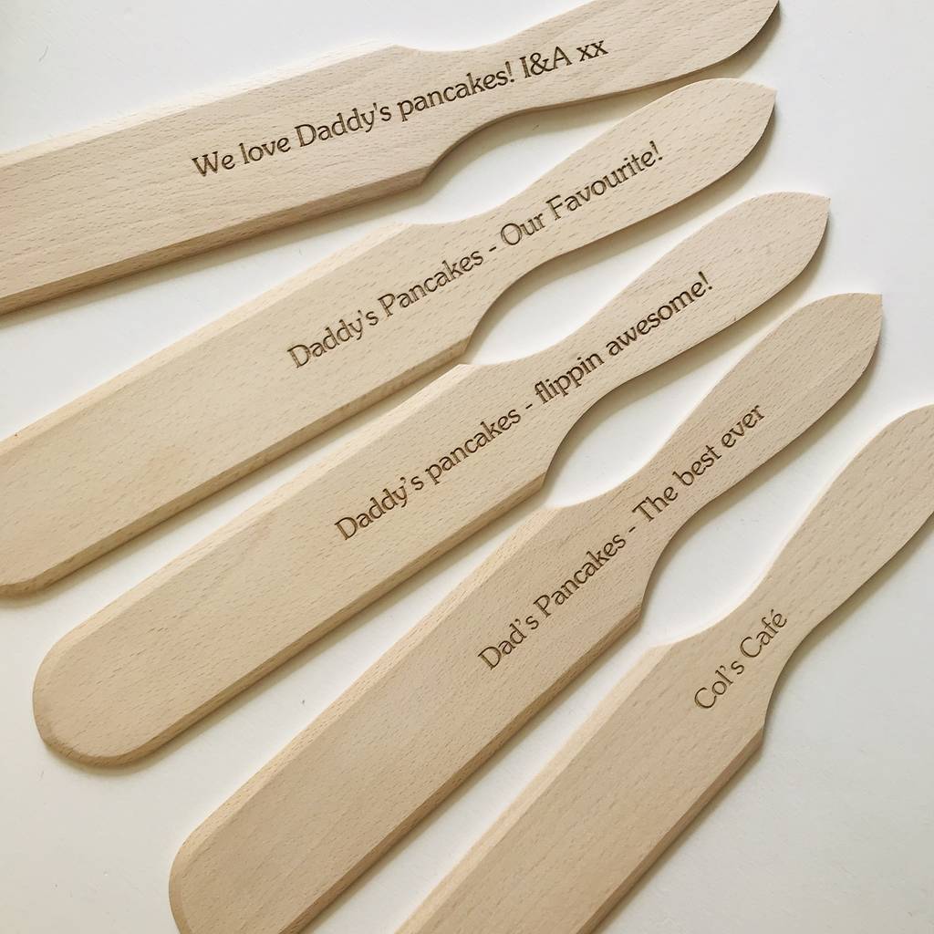 personalised pancake spatula by natural gift store