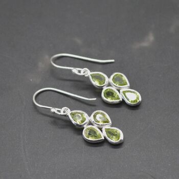 Peridot Sterling Silver Drop Earrings: August Birthstone, 6 of 9