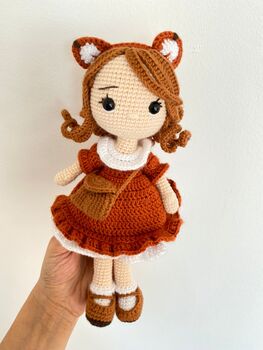 Handmade Crochet Fox Doll For Kids, 5 of 10