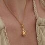 Pear Charm Necklace, Sterling Silver Or Gold Plated, thumbnail 1 of 10