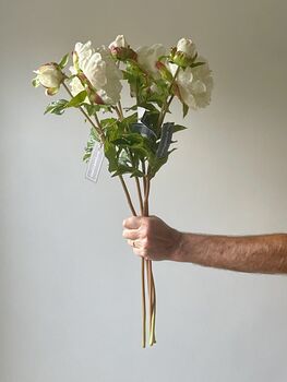 Artificial White Real Feel Peony, 11 of 11