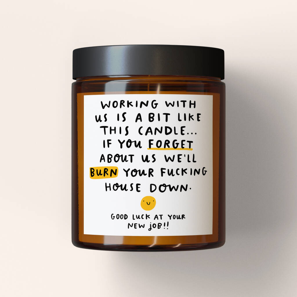'Working With Us' New Job Candle By Arrow Gift Co