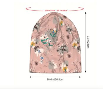 Soft Chemo Headwear Beanie Hat Bandana Pink Floral, 2 of 4