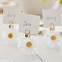 Glass Daisy Bauble Easter Name Place Card Holders, thumbnail 1 of 2