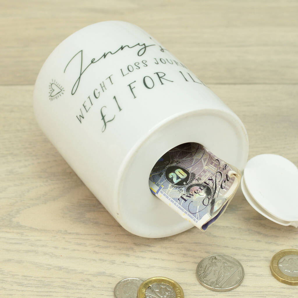 Personalised Weight Loss Ceramic Money Box By Dreams To Reality Design