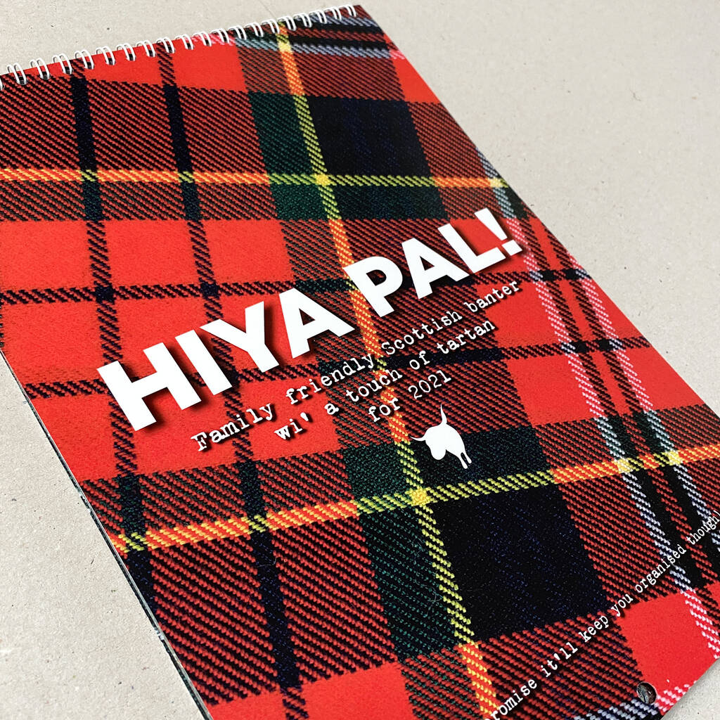 Tartan Family Planner Calendar 2022 With Scottish Words By Hiya Pal