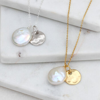 18ct Gold Vermeil Or Silver And Ivory Pearl Necklace, 2 of 5