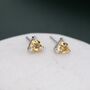 Sterling Silver Genuine Yellow Citrine Crystal Stud Earrings, thumbnail 1 of 12