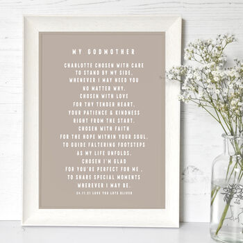 Personalised Godparent Poem A4 Print, 3 of 4