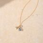 Yellow Gold Initial And Cz Birthstone Necklace, thumbnail 10 of 11