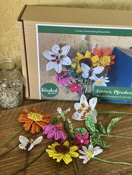 Summer Meadow Vase Of Flowers Bead Craft Kit, 3 of 7