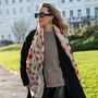 Poppy Flower Print Scarf In Personalised Gift Box, thumbnail 1 of 9