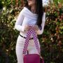 Fuchsia Pink Checkered Bag Strap | Extra Long Crossbody Replacement Bag Strap, thumbnail 3 of 4