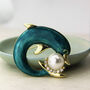 Dolphin And Pearl Brooch, thumbnail 4 of 7
