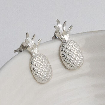 Sterling Silver Pineapple Studs, 2 of 4