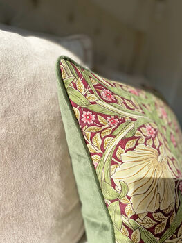 Pimpernel Aubergine William Morris 18' Cushion Cover, 4 of 6