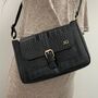 Personalised Catherine Faux Croc Leather Buckle Satchel Cross Body Bag, thumbnail 2 of 4