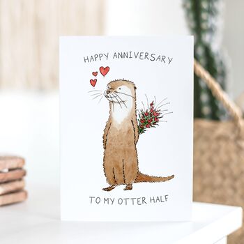'To My Otter Half' Otter Anniversary Card, 5 of 5