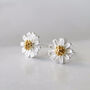 Sterling Silver Daisy Flower Earrings For Mother's Day, thumbnail 2 of 3