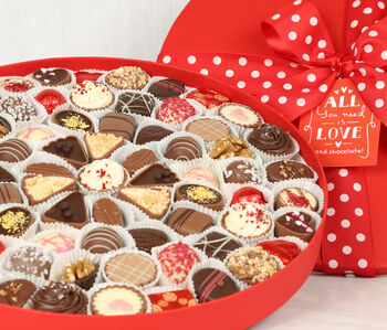 Red 73 Luxury Belgian, British And Swiss Chocolate Valentines Day Gift Collection, 2 of 2