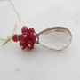 Rutilated Quartz And Ruby Pendant Necklace, thumbnail 6 of 6