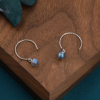 Sterling Silver Genuine Labradorite Dangle Earrings, 4 of 12