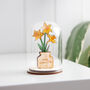 Wooden Daffodils In Glass Dome, thumbnail 2 of 2