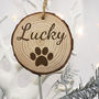 Engraved Dog Paw Christmas Tree Decoration, thumbnail 3 of 3