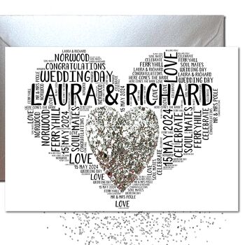 Personalised Wedding Love Sparkle Card, 3 of 7