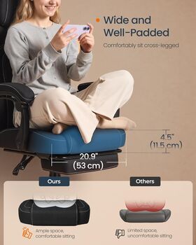 Ergonomic Gaming Chair With Footrest, 5 of 6