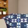 Handmade Patchwork Lap Quilt/Throw, Blues And Purples, thumbnail 4 of 11