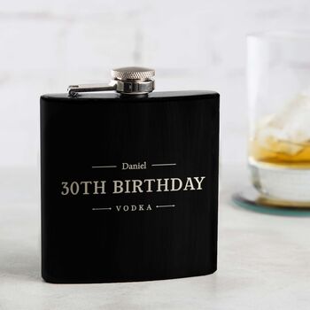 Personalised Name Hip Flask Whiskey Gifts For Men Him, 4 of 11