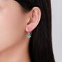 Enamel Ivy Leaf Drop Hook Earrings In Sterling Silver, thumbnail 3 of 11