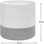 Cotton Rope Planter Basket Indoor White Grey 30x30cm, thumbnail 2 of 4