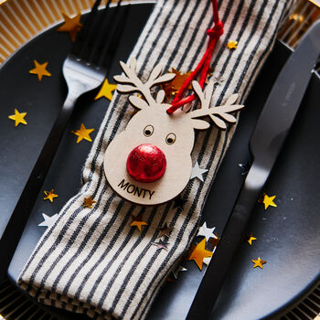 Personalised Chocolate Reindeer Place Setting, 2 of 2