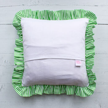 Striped Bow Frill Cushion, 7 of 8