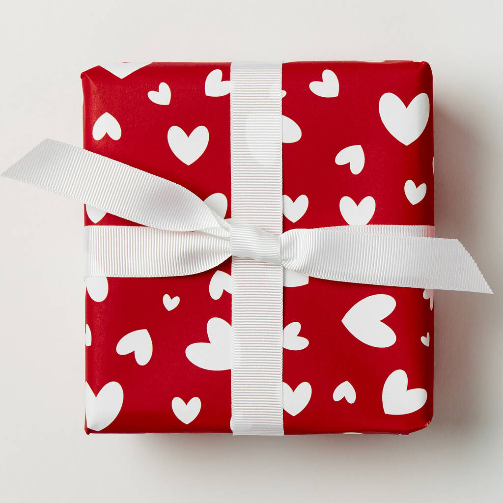 Valentine Wrapping Paper Red Set Stock Photo